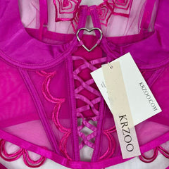 Love Embroidered Net Scarf Set