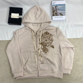 Street Style Printed ip-Up Jacket