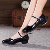 Women's Leatherette Heels Tap With Lace-up Dance Shoes