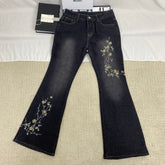 Flared Low-Rise Trousers