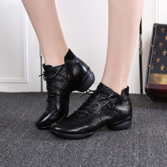 Women's 4cm Training Practice Outdoor Mesh Lace-up Dance Shoes JazDance Shoes