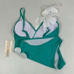 Flower-decorated swimming suit set
