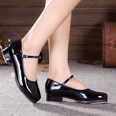 Women's Leatherette Heels Tap With Lace-up Dance Shoes