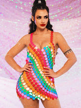 Rainbow Chainmail Dress for Parties and Cocktails