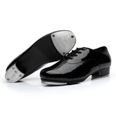 Women's Black 3cm Heel Lace-up Tap Shoes Dance Shoes