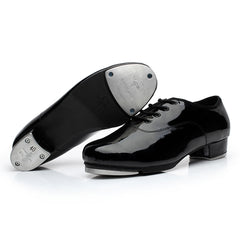 Women's Black 3cm Heel Lace-up Tap Shoes Dance Shoes