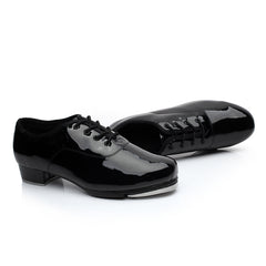 Women's Black 3cm Heel Lace-up Tap Shoes Dance Shoes