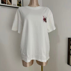 Loose-Fit Short-Sleeve Top with Butterfly Print
