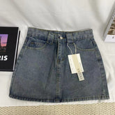 Simple Denim Half-Skirt