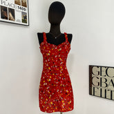 French Floral Slim Fit Suspender Skirt