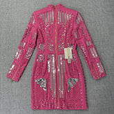 Heavyweight dress with diamond-set beads