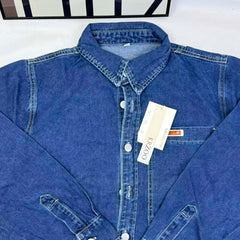 Loose-fitting long-sleeved denim jacket