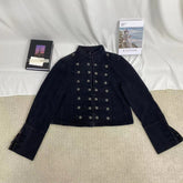 Metal Double-Breasted Denim Jacket