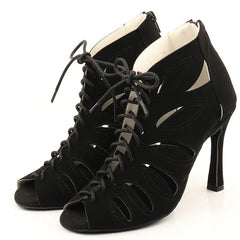 Women's Black Customized Heel Dance Boots Salsa JazDance Shoes