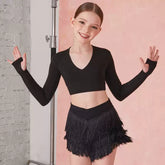 Girls Long-sleeved Dance Practice Tops Dancewear