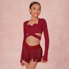 Girls Tassel Swing Dance Srts Practice Dancewear