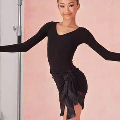 Girls Tassel Swing Dance Srts Practice Dancewear