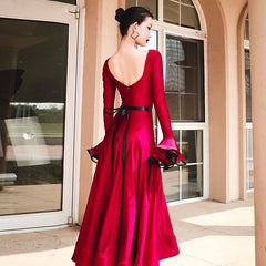 YJFY Women's Long Sleeve Modern Dance Dress Ballroom Dance Costume Training Performance