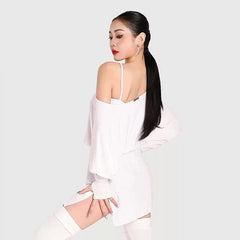 Women's Long Sleeve Latin Dance Dress Dance Wear Training Performance Dress