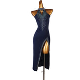 Customisable Women's Navy Blue DanceWear Dance Dress Performance Wear