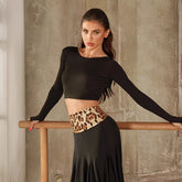 Women's Black Latin Dance Tops DanceWear Training Performance Dance Tops