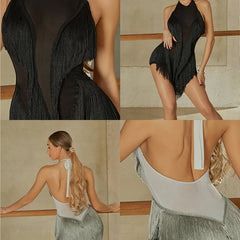 Women's Sleeveless Tassel Dance Dress Dance Wear Training Performance Dress