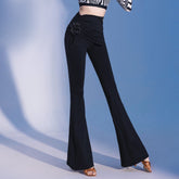 Women's Black High Waist Pants Dance Wear Training Performance Pants
