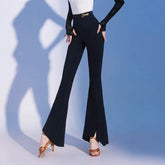 Women's Black High Waist Pants Dance Wear Training Performance Pants