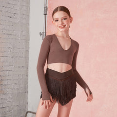 Girls Tassel Swing Dance Srts Practice Dancewear