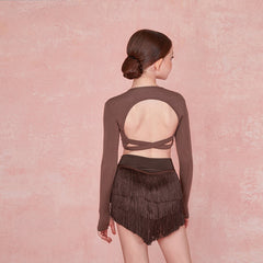 Girls Long-sleeved Dance Practice Tops Dancewear