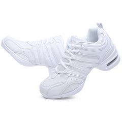 Women's Mesh Lace-up 4.5cm Heel Dance Sneakers Practice Dance Shoes JazDance