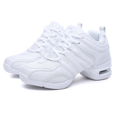 Women's Mesh Lace-up 4.5cm Heel Dance Sneakers Practice Dance Shoes JazDance