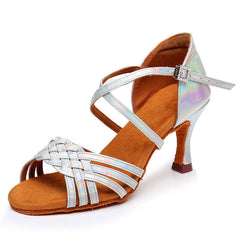Women's Leatherette 5.5cm/7.5cm/8.5cm Heel Ankle Strap Latin Shoes Ballroom Dance Shoes