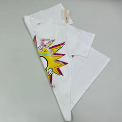 Printed cotton round-neck short-sleeved shirt