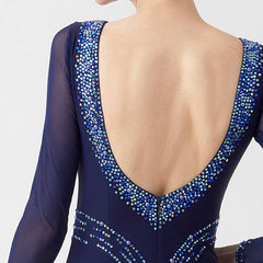 YUN Customisable-Women's Navy DiamonBallroom WaltModern Dance Dresses Dancewear