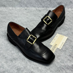 Square headband buckle casual ankle boots