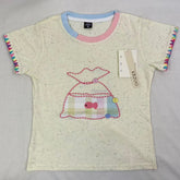 Rainbow Button Embroidery Short Sleeve Shirt