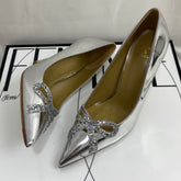 Silver Sequined High Heels