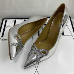 Silver Sequined High Heels
