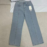 Straight-Leg Star-Patterned Floor-Length Trousers