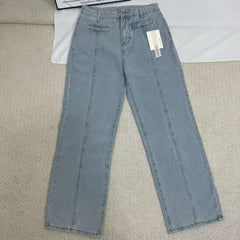 Straight-Leg Star-Patterned Floor-Length Trousers