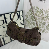 Distressed Vintage-Style Underarm Bag