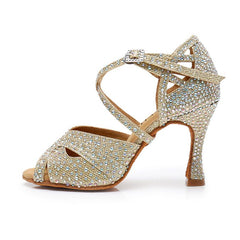 Women's Sparkling Glitter Customized Heel Ballroom Dance Shoes Latin Shoes