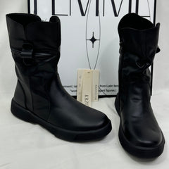 Ruffled side-zip ankle boots