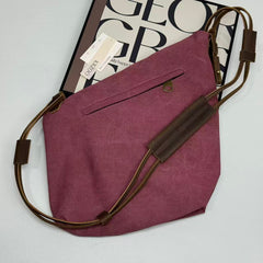 Leather strap crossbody messenger bag