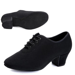 Women's Cloth Heels Modem With Lace-up Teaching & Practice Dance Shoes