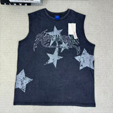 Star-shaped letter printed short-sleeved T-shirt