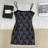 Black And White Lace Strap Dress