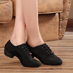 Women's Canvas 3cm Heels Teaching & Practice Shoes Ballroom Dance Shoes