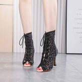 Women's Suede Customized Heels Dance Boots JazSalsa Dance Shoes